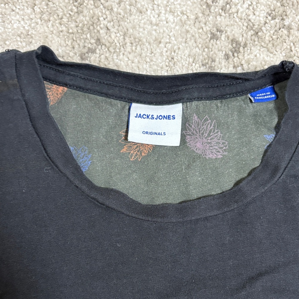 Jack & Jones Black Tee with Camouflage Accents - Picture 2 of 3